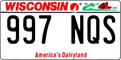 WI license plate 997NQS