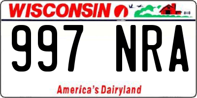 WI license plate 997NRA