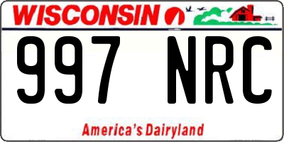 WI license plate 997NRC