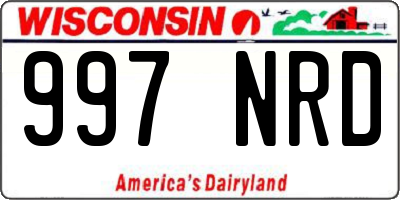 WI license plate 997NRD
