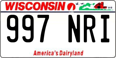 WI license plate 997NRI