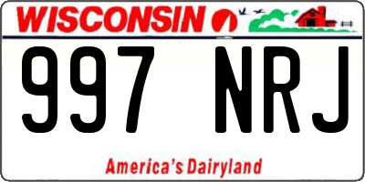 WI license plate 997NRJ
