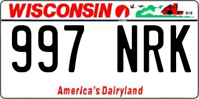 WI license plate 997NRK