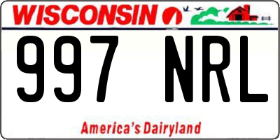 WI license plate 997NRL