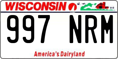 WI license plate 997NRM