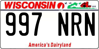 WI license plate 997NRN