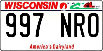 WI license plate 997NRO