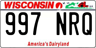 WI license plate 997NRQ