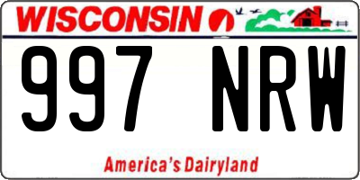 WI license plate 997NRW
