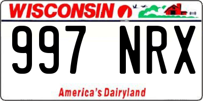 WI license plate 997NRX