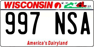 WI license plate 997NSA