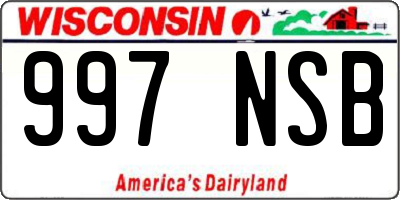 WI license plate 997NSB