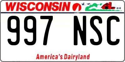 WI license plate 997NSC