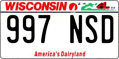 WI license plate 997NSD