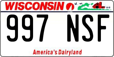 WI license plate 997NSF