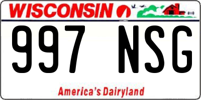 WI license plate 997NSG