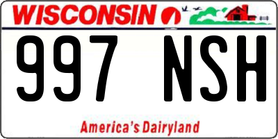 WI license plate 997NSH