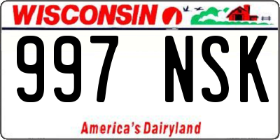 WI license plate 997NSK