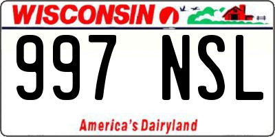 WI license plate 997NSL