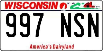 WI license plate 997NSN
