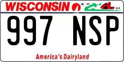 WI license plate 997NSP
