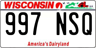 WI license plate 997NSQ