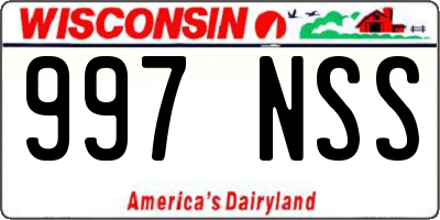 WI license plate 997NSS