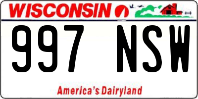 WI license plate 997NSW