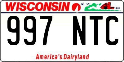 WI license plate 997NTC