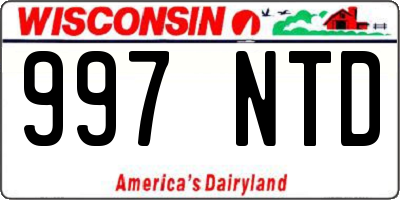 WI license plate 997NTD