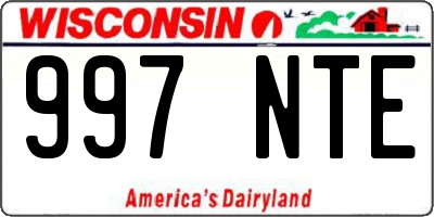 WI license plate 997NTE