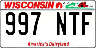 WI license plate 997NTF