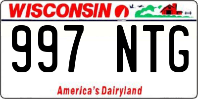 WI license plate 997NTG
