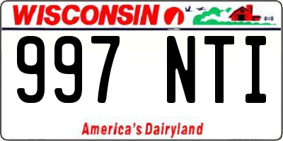 WI license plate 997NTI