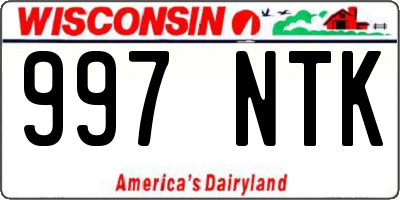WI license plate 997NTK