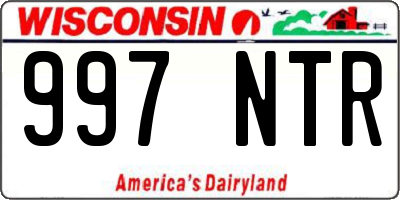 WI license plate 997NTR