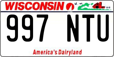 WI license plate 997NTU