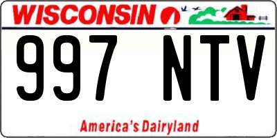 WI license plate 997NTV