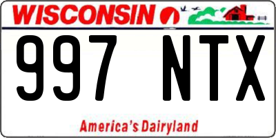 WI license plate 997NTX