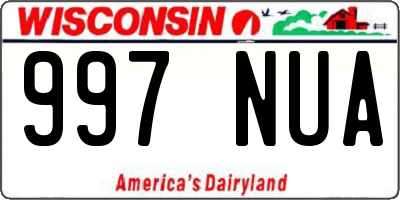 WI license plate 997NUA
