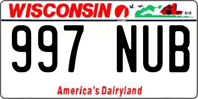 WI license plate 997NUB
