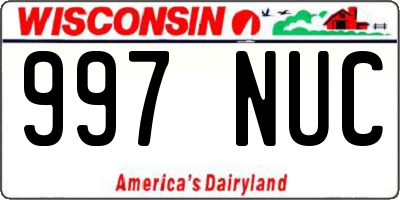 WI license plate 997NUC