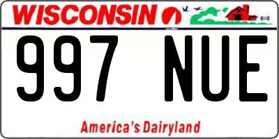 WI license plate 997NUE