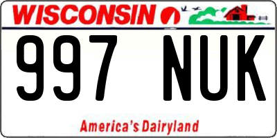 WI license plate 997NUK