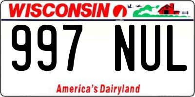 WI license plate 997NUL