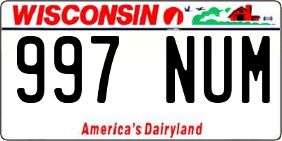 WI license plate 997NUM