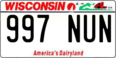 WI license plate 997NUN