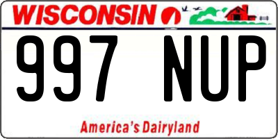 WI license plate 997NUP