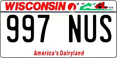 WI license plate 997NUS