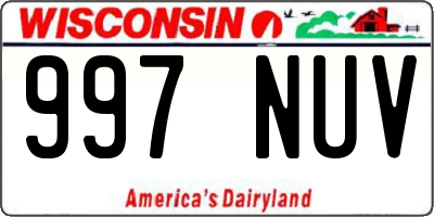 WI license plate 997NUV